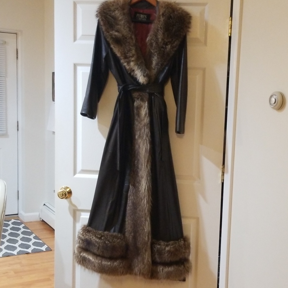 Vintage fur and leather coat